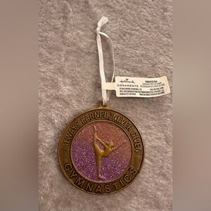 Hallmark Gymnastics Medal Glitter Christmas Ornament Always Earned, Never Given